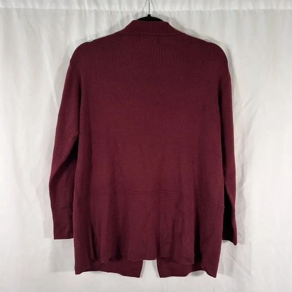 Coldwater Creek Cardigan Women's Petite Small Red Button Wool Blend Hole - Picture 7 of 9